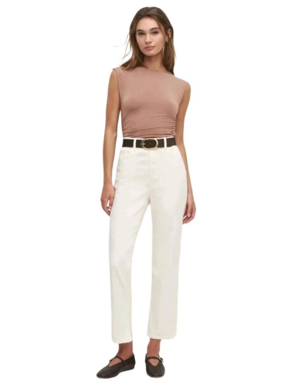 Favorite Daughter Jeans Size 28 Valentina High Rise Straight Gardenia Cream